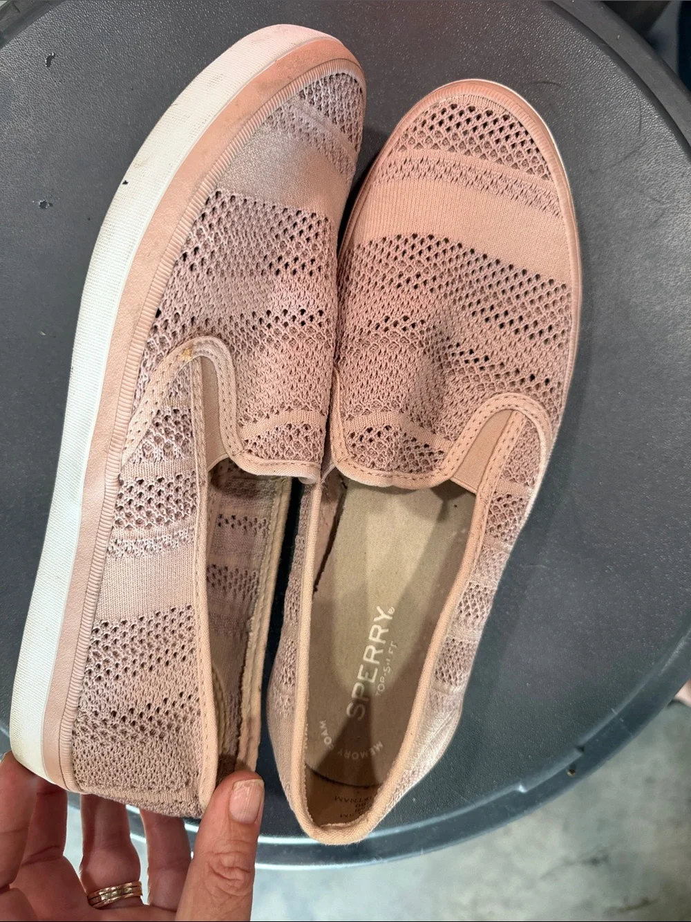 Sperry Women's Slip-On Knit Sneakers in Blush